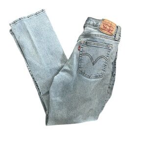 Levi's Blue Wedgie Straight Leg Jeans Light Wash